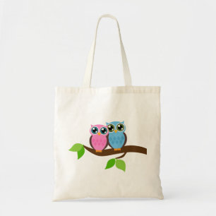 Tote Bag Hiboux romantiques doux
