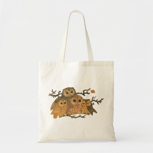 Tote Bag Hiboux vintages Fourre-tout (Devant)
