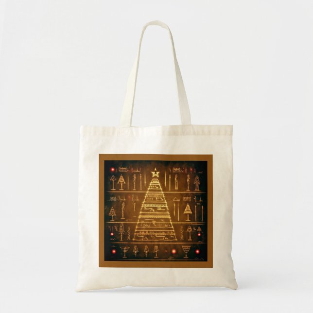 Tote Bag Hiéroglyphes égyptiens de Noël 3 (Devant)