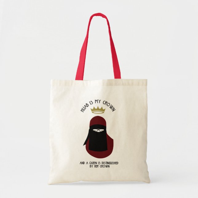 Tote Bag Hijab est ma couronne - NIQAB - bureau - VERRES (Devant)