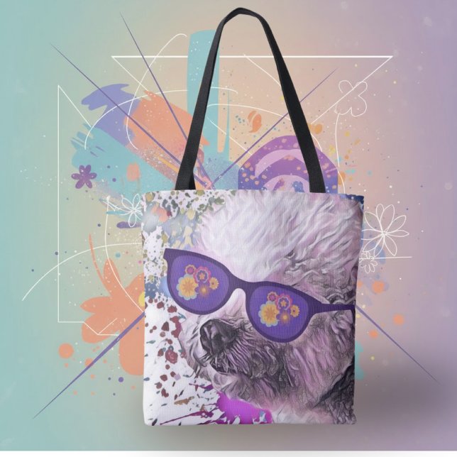 Tote Bag Hippie 'Chon le Bichon (Créateur téléchargé)