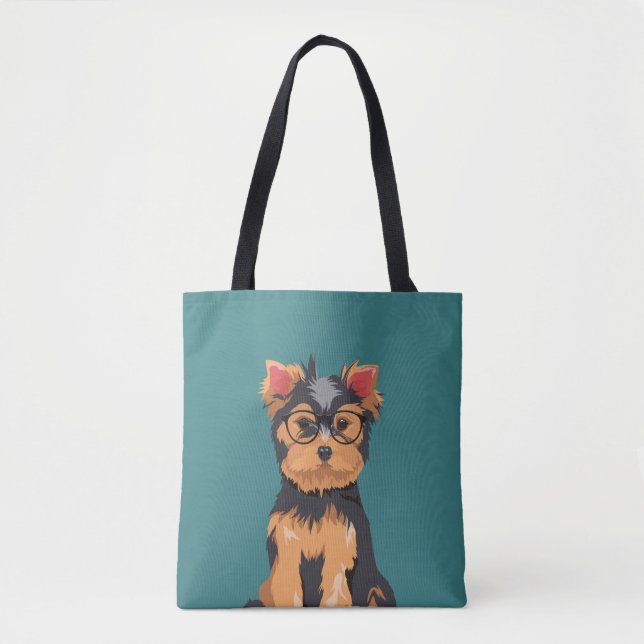 Tote Bag Hippie mignon peu de Yorkshire Terrier (Devant)