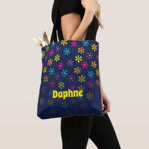 Tote Bag Hippie super Douche Fleur Nom Personnalisé