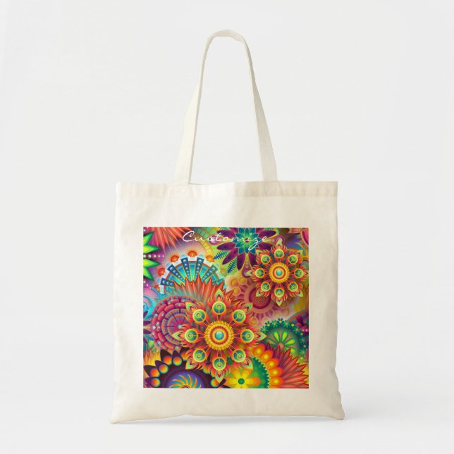 Tote Bag Hippie Super Techno Psychedelic Thunder_Cove (Devant)