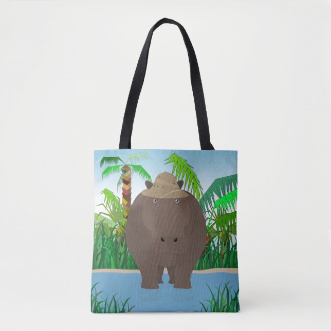 Tote Bag Hippo Allover Fourre-tout (Devant)