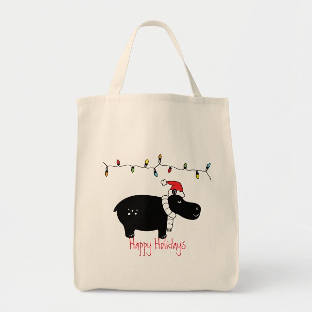 Tote Bag Hippo de Noël fantastique (Devant)