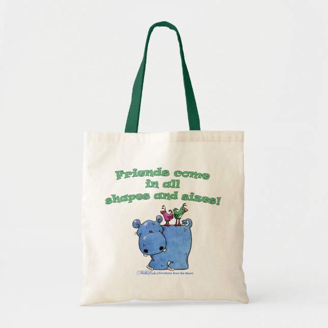 Tote Bag Hippo et amis des oiseaux (Devant)