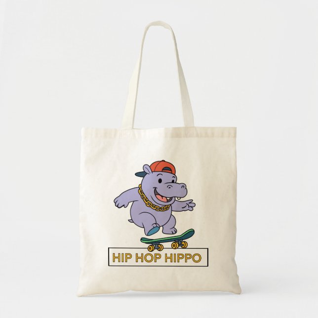 Tote Bag Hippo Hip hop (Devant)