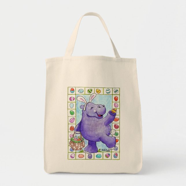 Tote Bag Hippo lapin de Pâques (Devant)