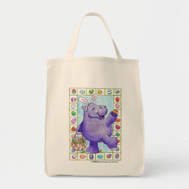 Tote Bag Hippo lapin de Pâques (Devant)
