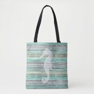 Tote Bag Hippocampe côtier rustique de décor