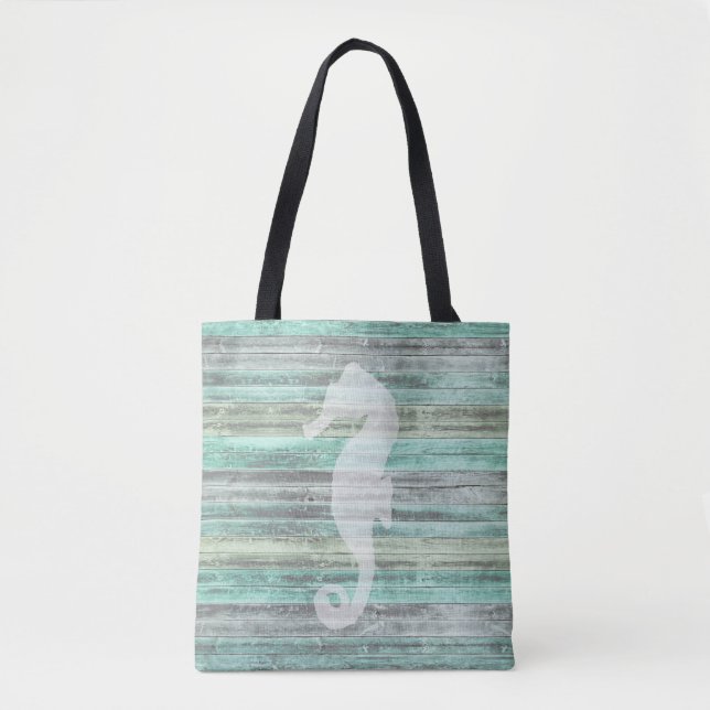Tote Bag Hippocampe côtier rustique de décor (Devant)