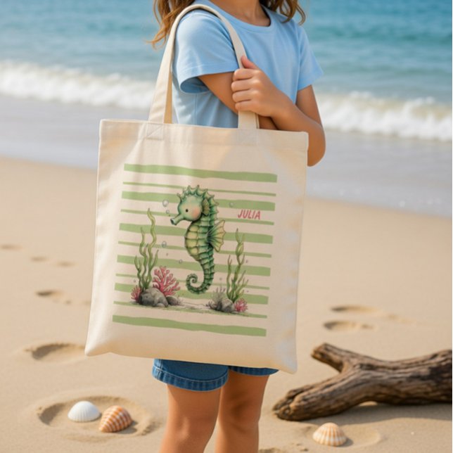Tote Bag Hippocampe dans le Jardin des Marées (Créateur téléchargé)