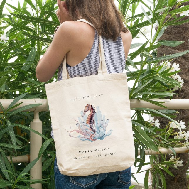Tote Bag Hippocampe de mer Corail d'algues N'importe quel â (Créateur téléchargé)