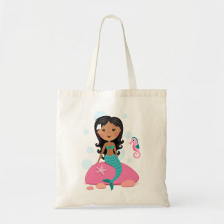 Tote Bag Hippocampe d'étoiles de mer de fille de sirène