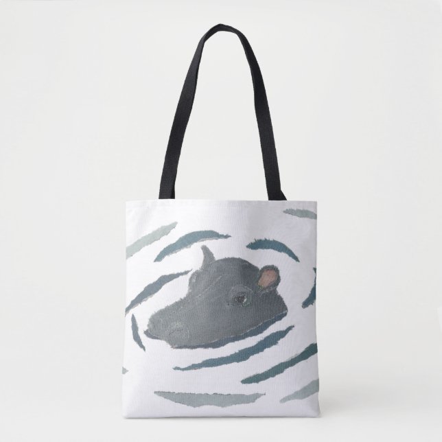Tote Bag Hippopotame, hippopotame, faune, animaux (Devant)