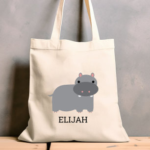 Tote Bag Hippopotame Mignon Enfants Personnalisé