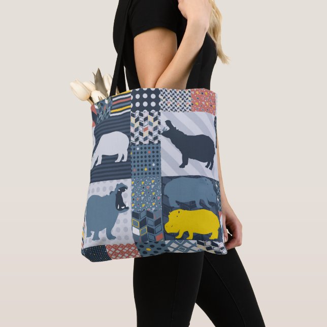 Tote Bag Hippopotame piqué (De près)