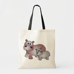Tote Bag Hippopotames mignons maman et bébé