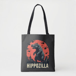 Tote Bag Hippozilla Éffrayant Moo Deng Hippo Halloween