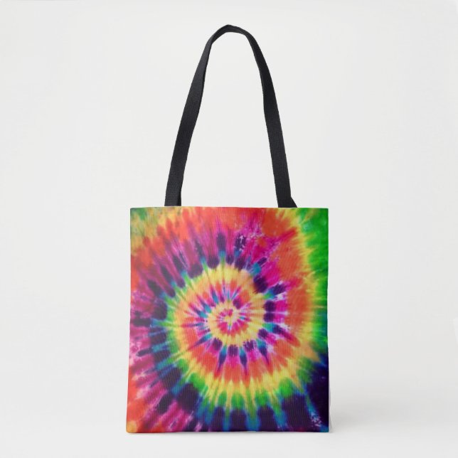 Tote Bag Hippy Peace Retro 60s Tie Dye (Devant)