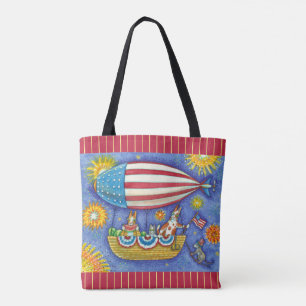 Tote Bag HISS N'FITZ CHAUSSURES 4 JUILLET ZEPPELIN Funny