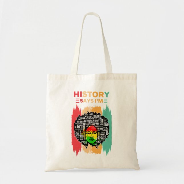 Tote Bag Histoire dit que je suis, Melanin Girl Black Histo (Devant)
