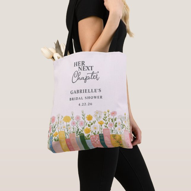 Tote Bag Histoire Florale de Mariée Son Prochain Chapitre E (De près)
