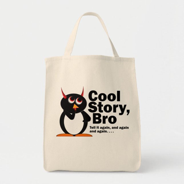 Tote Bag Histoire fraîche mauvaise Bro de Penguin™ ! (Devant)