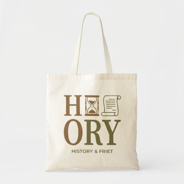 Tote Bag History Teacher Typography Design (Devant)