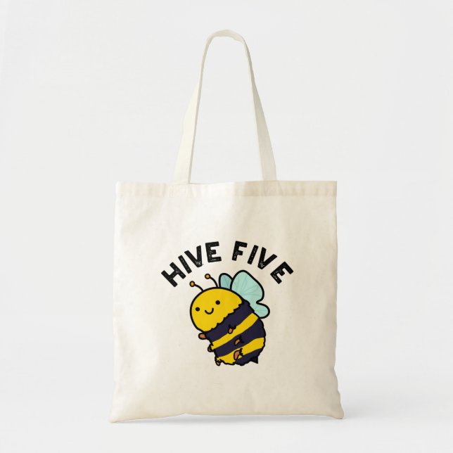 Tote Bag Hive Cinq Funky High Cinq Bee Pun (Devant)