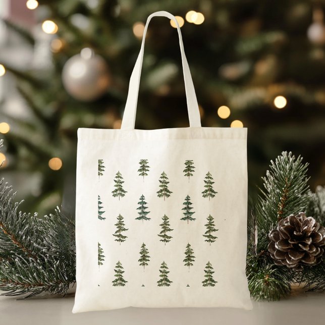 Tote Bag Hiver branché | Motif d'arbre de Noël (Créateur téléchargé)