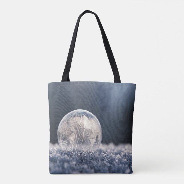 Tote Bag Hiver Pin neige touffe gelée bulle (Dos)
