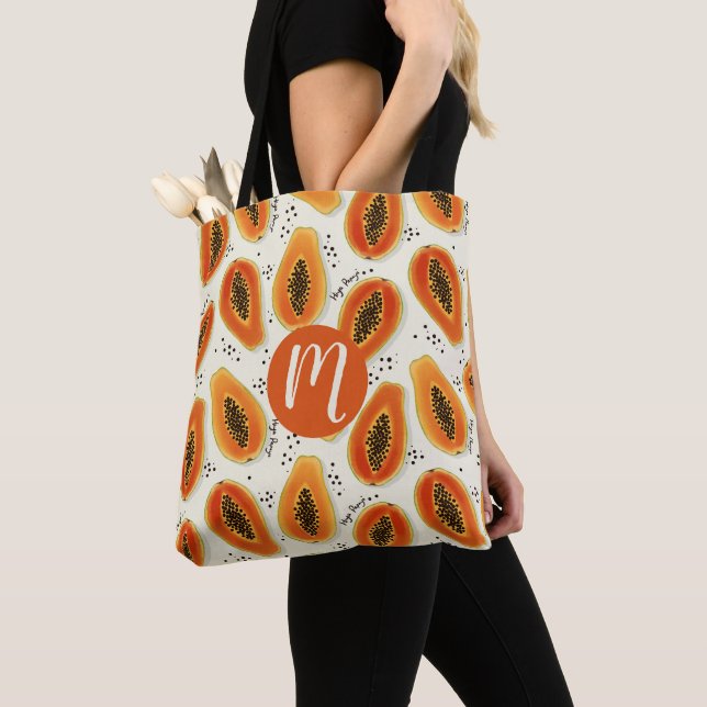 Tote Bag Hiya Papaya Motif (De près)