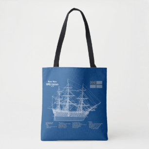 Tote Bag HMS Victory - Plan de plan des navires ABD