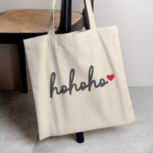 Tote Bag Ho Ho | Christmas Heart Modern Minimalist