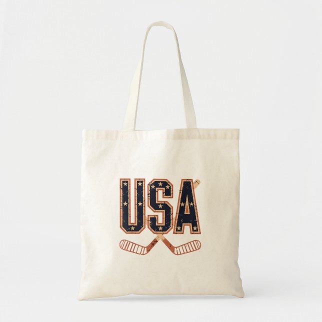 Tote Bag Hockey du drapeau américain (Devant)
