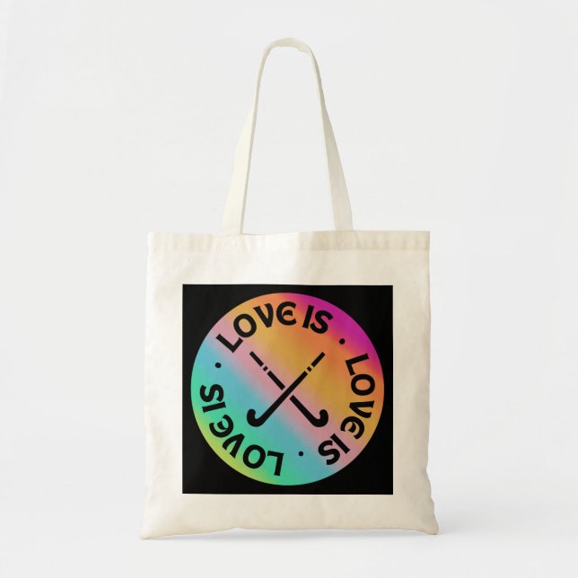 Tote Bag Hockey : L'amour est (Devant)