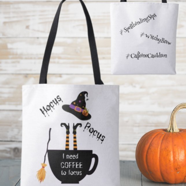 Tote Bag Hocus Pocus Café pour focaliser Halloween Fourre-t (Créateur téléchargé)