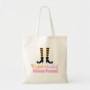 Tote Bag Hocus Pocus Moderne Halloween Orange Pourpre Citat