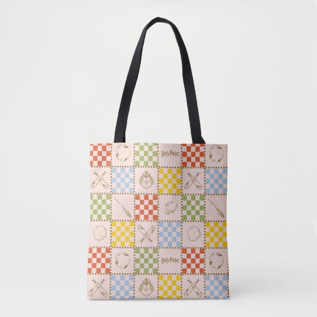 Tote Bag HOGWARTS™ QUIDDITCH™ Team Checker Pattern (Devant)