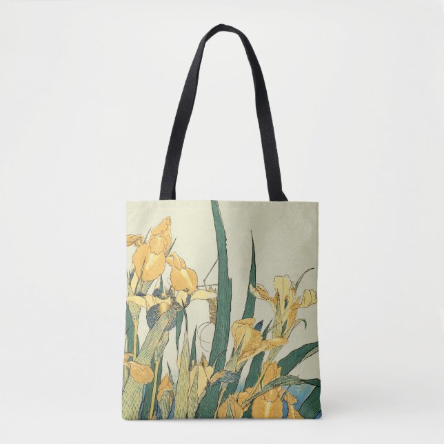 Tote Bag Hokusai grasshopper et iris Japon (Devant)