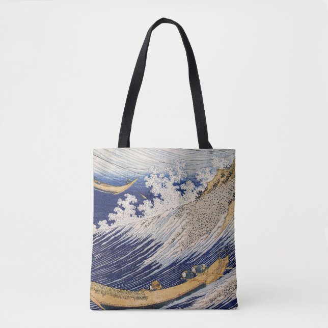 Tote Bag Hokusai Ocean Waves Sea Boats (Devant)