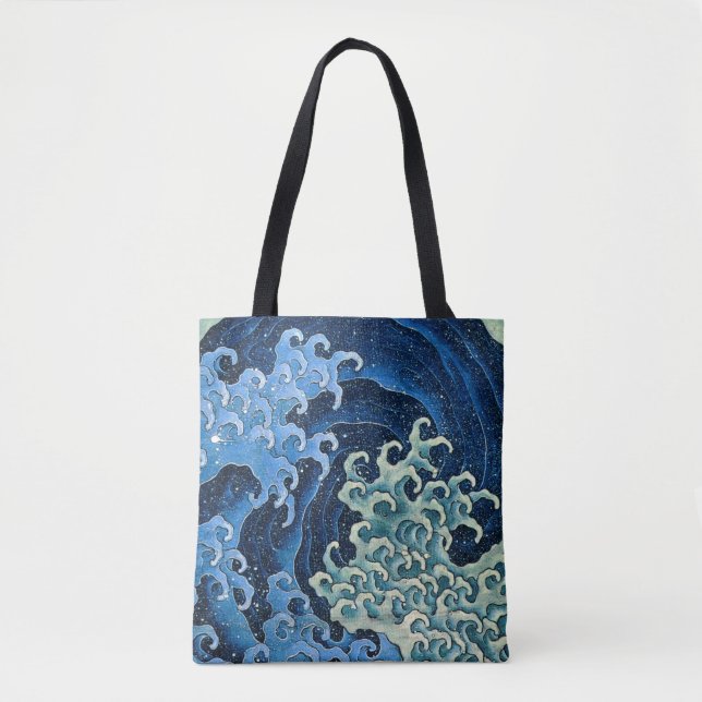 Tote Bag Hokusai Vague féminine Océan Vintage (Devant)