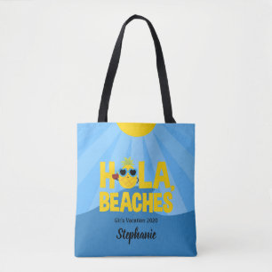 Tote Bag Hola échoue l'ananas mignon personnalisé