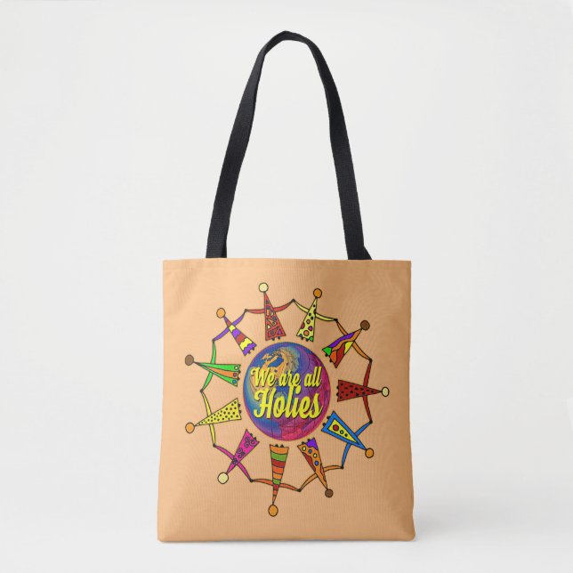 Tote Bag holiES - NOUS SOMMES TOUS DES VACANCES + votre bac (Devant)