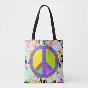 Tote Bag holiES - panneau coloré PEACE + vos idées