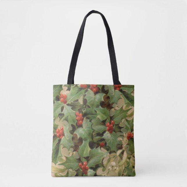 Tote Bag Holly Tree Noël Vintage (Devant)