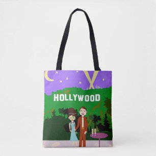 Tote Bag Hollywood Date Retro Caractère Illustration