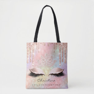 Tote Bag Holograh Diamond Maquillage doré rose Rose